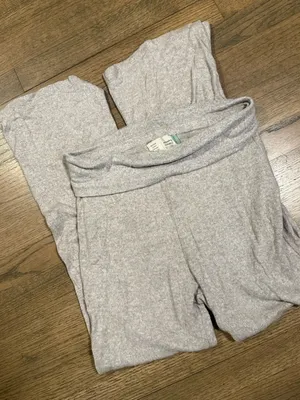 Anthropologie Grey Fold Over Button Leg Lounge Pants: Size Small thumbnail 1