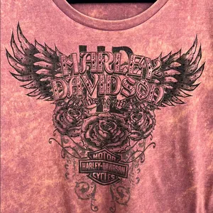 Harley-Davidson Pink Black Graphic Short Sleeve Tee thumbnail 2