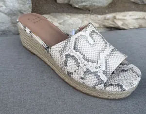 Target A New Day Woven Espadrille Wedge Slide Snake Print White size 6 NEW thumbnail 1