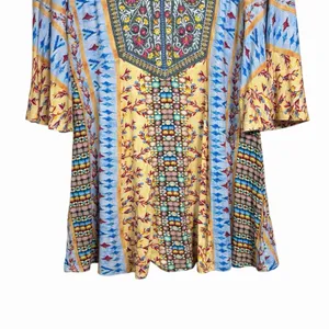 Soft Surroundings Sz M FiFi Embroidered Tunic Blouse Top 3/4 Bell Sleeve Boho thumbnail 3