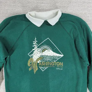 VTG Hanes Washington Evergreen State USA Collar Sweatshirt XL Green Marilyn ‘92 thumbnail 4