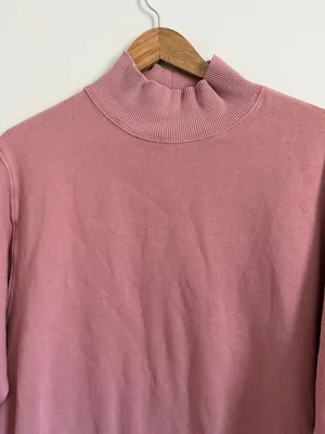 Aerie Mockneck Sweatshirt Size Small Oversized Coral Pink Cozy Sweater thumbnail 4