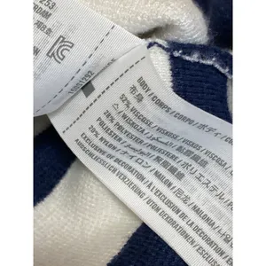 Abercrombie & Fitch White Blue Striped Short Sleeve Mock Neck Sweater Top Sz M thumbnail 4