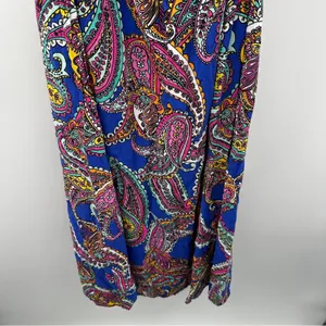 Banana Republic Factory Blue & Pink Multi Paisley Print Strapless Maxi Dress‎ 4 thumbnail 4