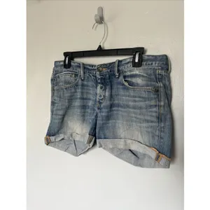 Abercrombie & Fitch Button Fly Cuffed Denim Shorts Size 6 thumbnail 4