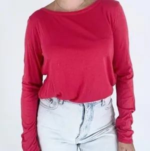 NWT Splendid Scoop Neck Open Back Pink Top thumbnail 1