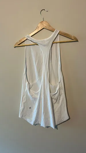 Lululemon Never Still Tank Top White Racerback size 8 High Neck Athletic Singlet thumbnail 4