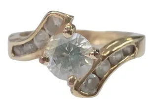14K Hard Gold Electroplated CZ Ring Sz 7‎ thumbnail 1