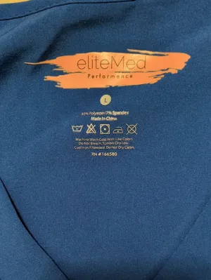 Elite Med Royal Blue Scrub Top Size Large thumbnail 3