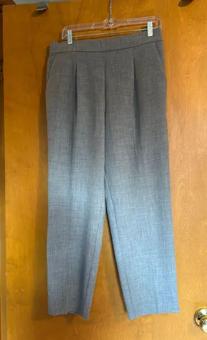 Ann Taylor Grey Pleated Pull-On Dress Pant M  thumbnail 1