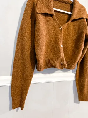 Commence Brown Cropped Cardigan thumbnail 7