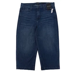 Banana Republic High Rise Wide Leg Crop Denim Jeans Dark Wash Plus Size 35 NWT thumbnail 2
