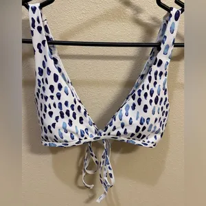Shein Blue White Speckled Watercolor Beach Matching Bikini Set Womens Size Small thumbnail 3
