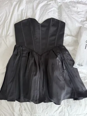 Brand-new Oh Polly black satin mini dress with tags thumbnail 4