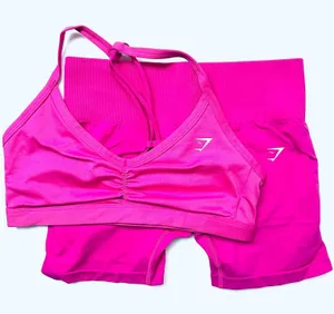 Gymshark XL Light Hold Shorts & Ruched Strappy Sports Bra Set thumbnail 1