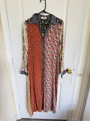 Natural Life Esme Floral Patchwork Maxi Shirt Dress thumbnail 3
