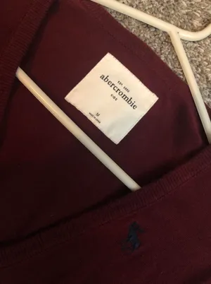Abercrombie Maroon Button Down Sweater thumbnail 3