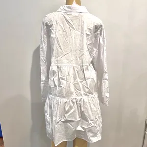 New Mazik Mini Shirtdress Sz M White Long Sleeves Cotton Dress thumbnail 6