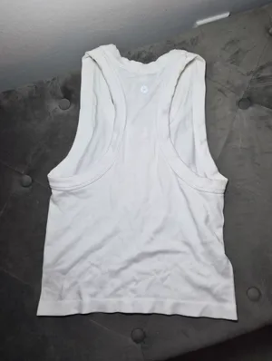 90 Degrees by Reflex Women’s White Ribbed Tank Top Small thumbnail 5