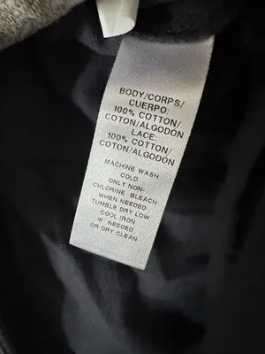 100% Cotton LOFT Black Eyelet One Shoulder Ruffle Top Blouse Size L thumbnail 4