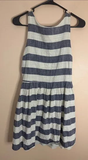 one clothing Navy and White Striped Mini Dress thumbnail 1