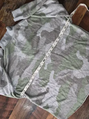 aerie Oversized Gray & Light Green Camo Half-Zip Sweater thumbnail 6