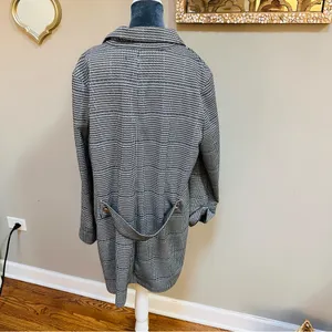Sanctuary Anthropologie Blazer Womens XL Long Jacket Pockets Houndstooth Button thumbnail 7