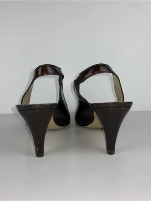 Brown Patent Slingback Heels Size 8.5 Anne Klein thumbnail 5