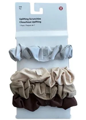 4 NWOT Lululemon Uplifting Scrunchies: Java / Gleam / Pale Linen / Vapor / thumbnail 1