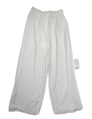 NWT Metaphor Ivory Layered Flowy Beach Cruise Dress Pants Med‎ Wide Leg Comfort thumbnail 1