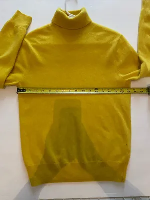 J. Crew Women’s Yellow Turtleneck Sweater 100% Cashmere Size S thumbnail 4