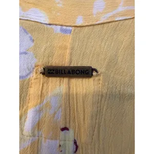 Billabong Yellow Floral Kimono Cardigan Duster Womens S/M Rayon Boho Cover Up thumbnail 11