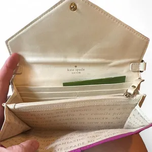 Kate Spade New York Pink Patent Leather Envelope Crossbody Clutch Chain Strap thumbnail 6