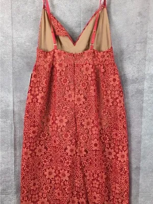For Love & Lemons burnt orange Floral Lace Midi Dress NWT thumbnail 4