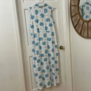 Zip Code Nautilus Shell Maxi Dress XL 100% Cotton Nautical Coastal Resort VTG thumbnail 3