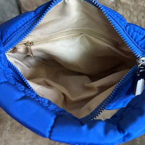 NEW Royal Blue Mini Puffer Quilted Tote Bag thumbnail 2