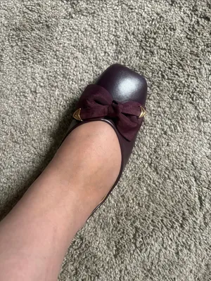 C.Paravno Women's Bow-Accent Burgundy Ballet Flat plum colored size9/9.5 thumbnail 3