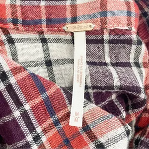 Free People Stitch Detail Plaid Boho Western Snap Shirt in Ash Combo Size Medium thumbnail 10