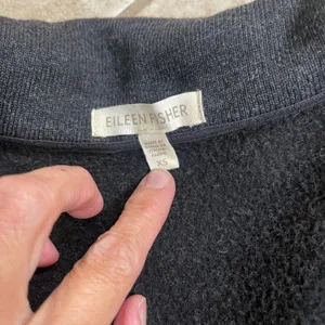EILEEN FISHER‎ Sweater Vest XS Wool Blend Moto Fleece Lined Asymmetric Zip Gray thumbnail 3