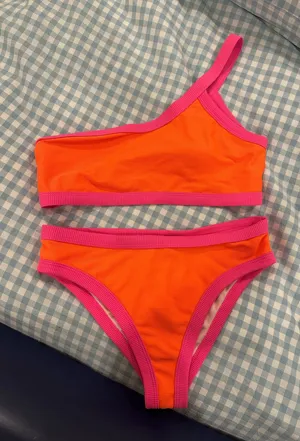 Pink and orange swimsuit thumbnail 1