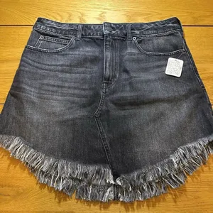 NWT Free People denim mini skirt womens 31 Bailey maverick black thumbnail 3