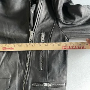 Gianni Bini 100% Leather Motorcycle Jacket Coat Zip Up Black Women's Size Medium thumbnail 9