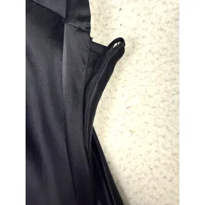 Black‎ Slip Dress Large Satin V-Neck Whimsygoth Emo Formal Romantic Y2K Feminine thumbnail 4