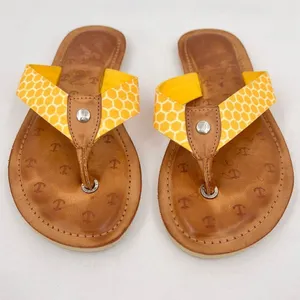 Nautica Gulf Breeze Yellow Honeycomb Fabric Straps Flip Flop Sandal Size 7 thumbnail 2