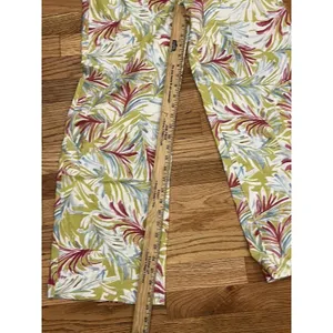 Land N Sea Pants Women S Linen Blend Floral‎ Tropical Wide Leg Hawaiian Ankle thumbnail 6
