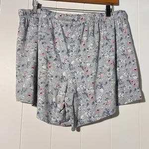 Lucky Brand 3 Piece Pajama Set XL Floral Top Crop Pants Shorts Blue Gray thumbnail 7