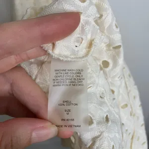 Vitamin A Off White Halter Top Maxi Cover Up Eyelet Swim Dress Womens Medium thumbnail 13