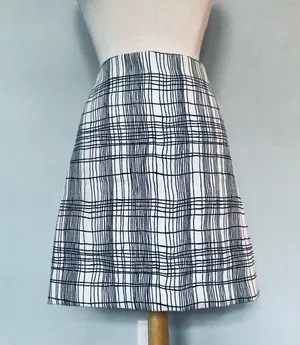 Loft White & Black Stripe Mini Skirt thumbnail 1