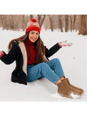 NEW Genuine Suede Boots Platform Mini Snow Boots Ankle Booties 5.5 thumbnail 4
