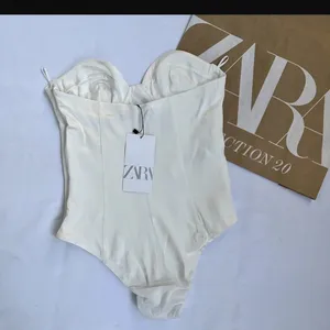 Zara Cream Strapless Structured Bodysuit thumbnail 3
